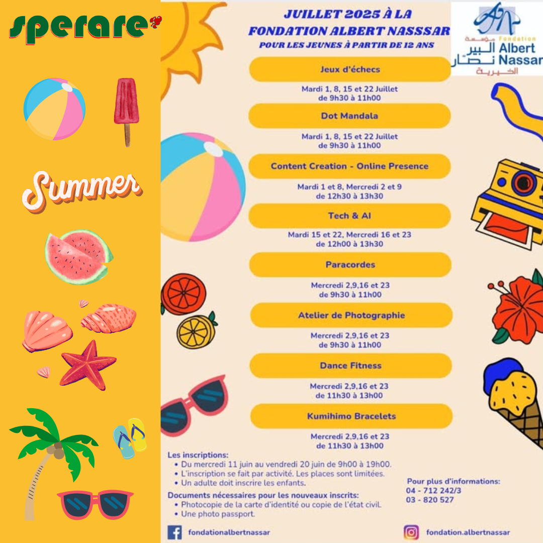 Camp d'été pour enfants à la Fondation Albert Nassar.
